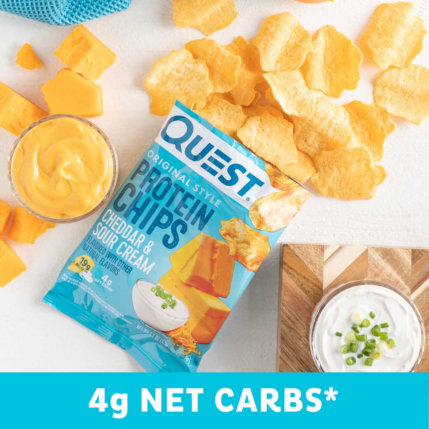 Quest 19g Protein Chips - Cheddar & Sour Cream; image 2 of 3