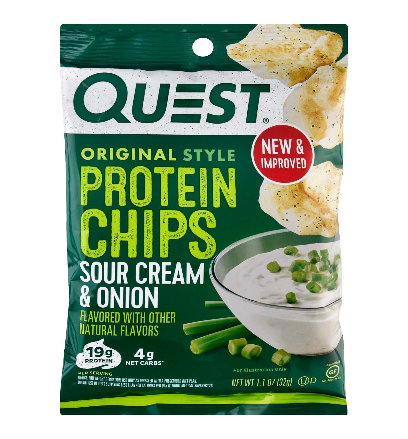 Quest 19g Protein Chips - Sour Cream & Onion; image 1 of 3