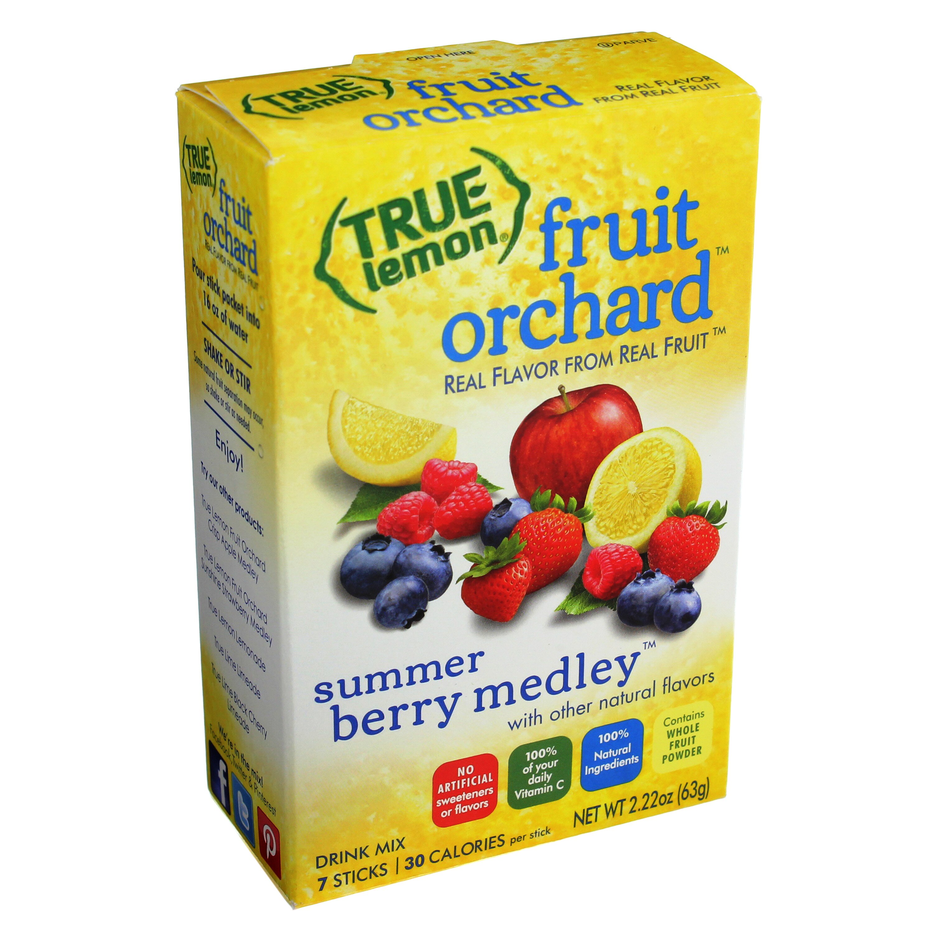 True Lemon Fruit Orchard Summer Berry Medley Drink Mix Shop Mixes Flavor Enhancers At H E B