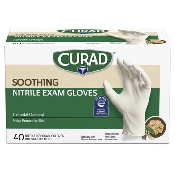 Curad Naturals Soothing Nitrile Exam Gloves - Colloidal Oatmeal