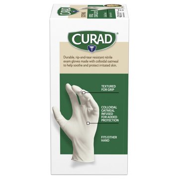 Curad Naturals Soothing Nitrile Exam Gloves - Colloidal Oatmeal
