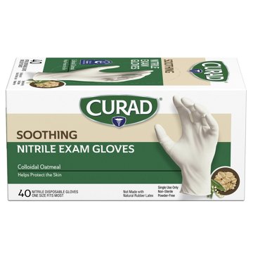 Curad Naturals Soothing Nitrile Exam Gloves - Colloidal Oatmeal