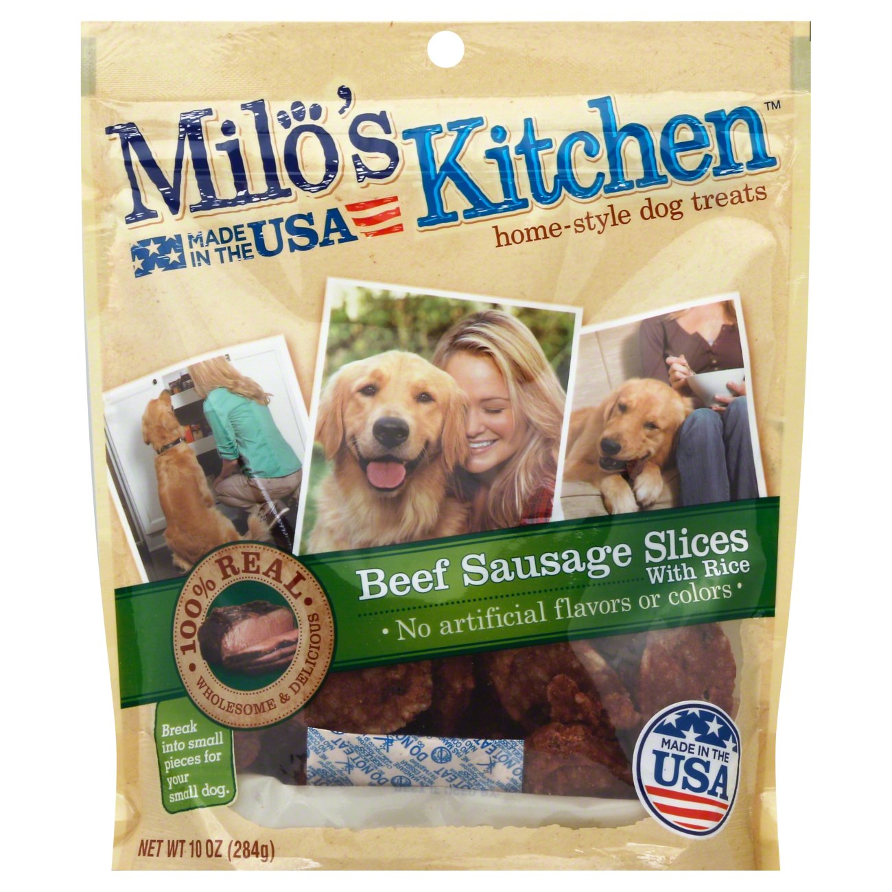 Milo S Kitchen Beef Sausage Slices With Rice Dog Treats Shop Jerky   001867614 1