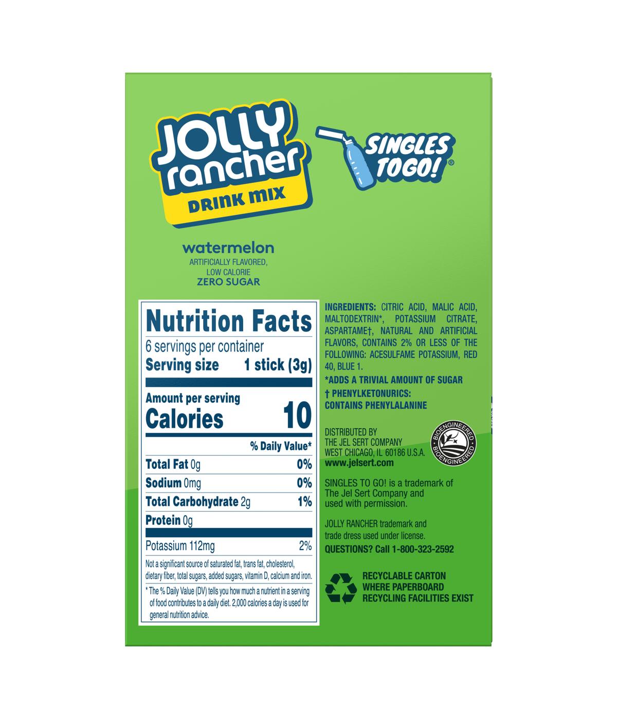 Jolly Rancher Singles-To-Go Sugar Free Drink Mix – Watermelon; image 2 of 4