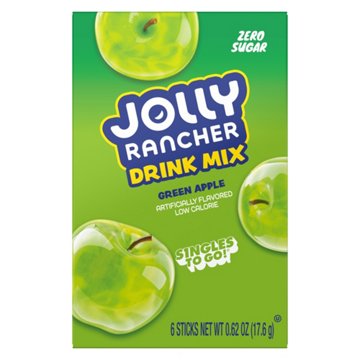Jolly Rancher Singles to Go! Drink Sticks - Green Apple, 6 ct