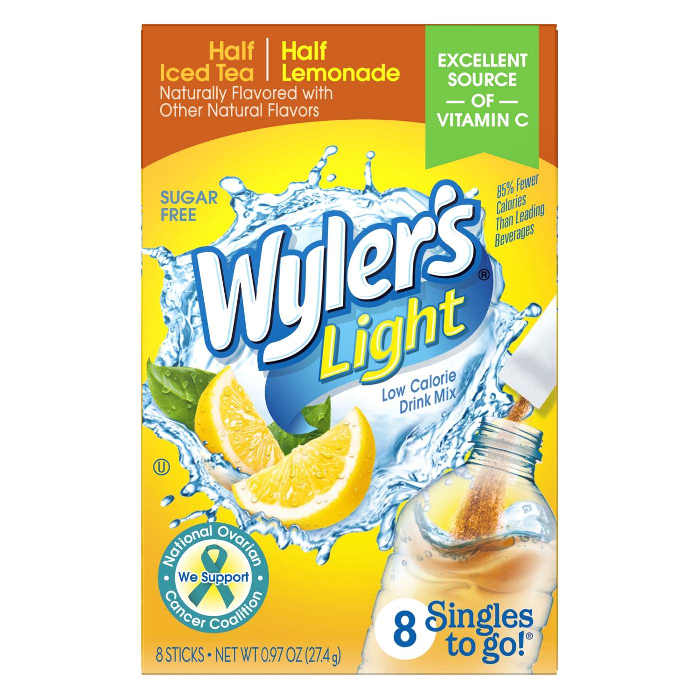 Wyler's Light Singles to Go! Half and Half Iced Tea with Lemonade Drink Mix; image 1 of 3