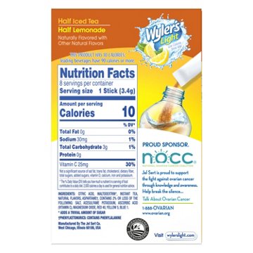 Wyler's Light Singles to Go! Half and Half Iced Tea with Lemonade Drink Mix, 8 ct