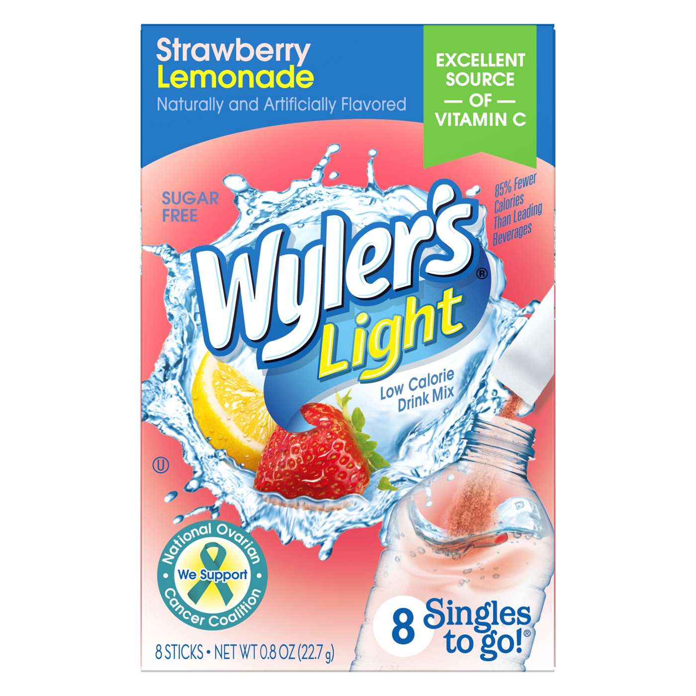 Wyler's Light Singles to Go! Strawberry Lemonade Drink Mix; image 1 of 4