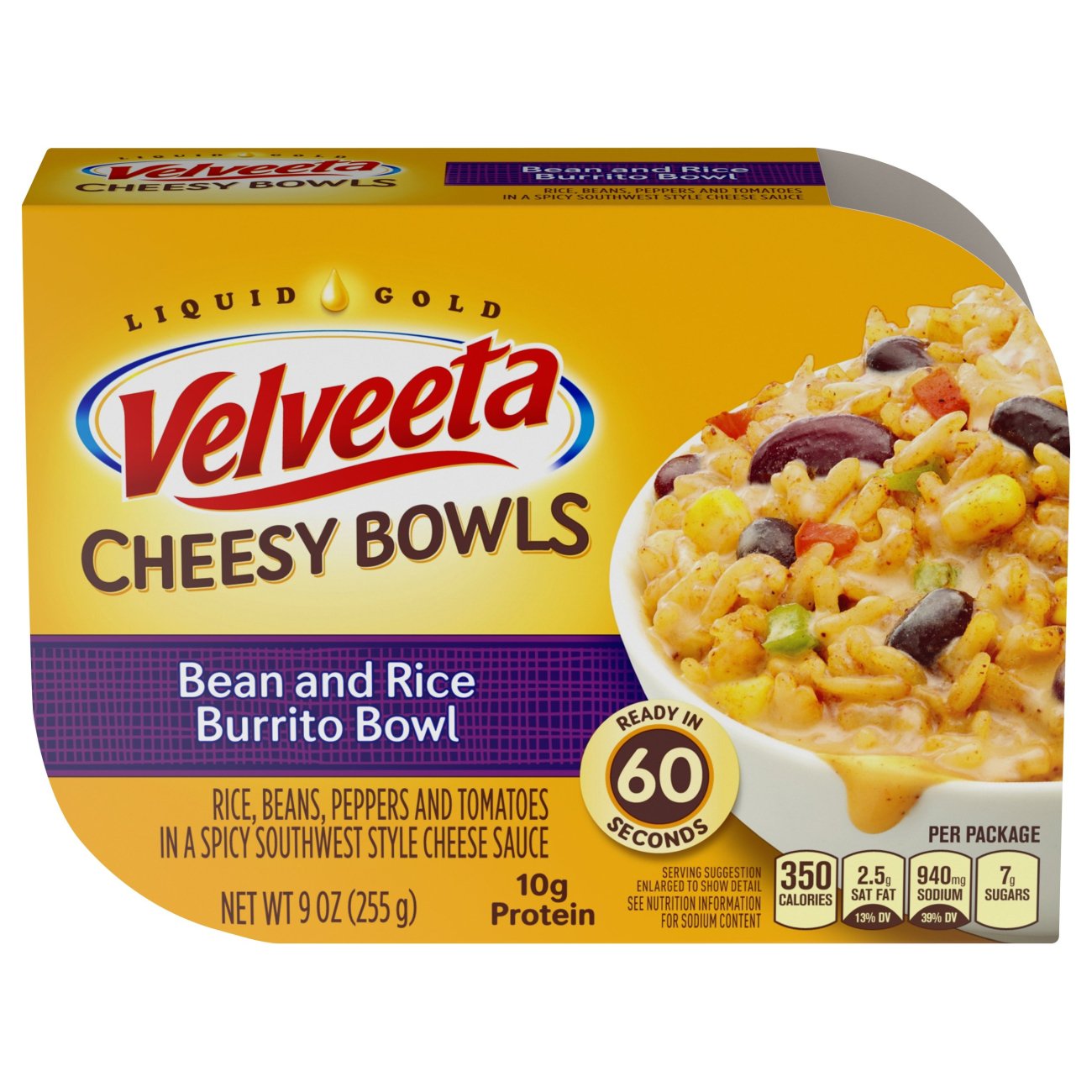 Kraft Velveeta Bean and Rice Burrito Cheesy Bowl Shop Pantry meals at