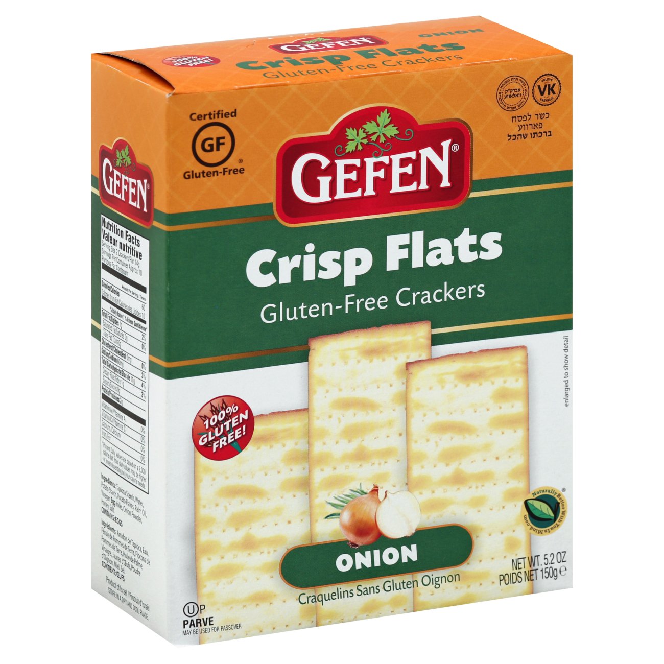 Gefen Gluten Free Onion Crisp Flats Crackers - Shop Crackers ...