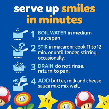 Kraft Mac & Cheese Macaroni and Cheese Dinner with Super Mario Power-Up Pasta Shapes