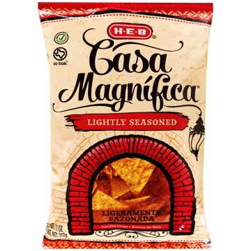 H-E-B Casa Magnifica Yellow Corn Tortilla Chips - Lightly Seasoned, 11 oz