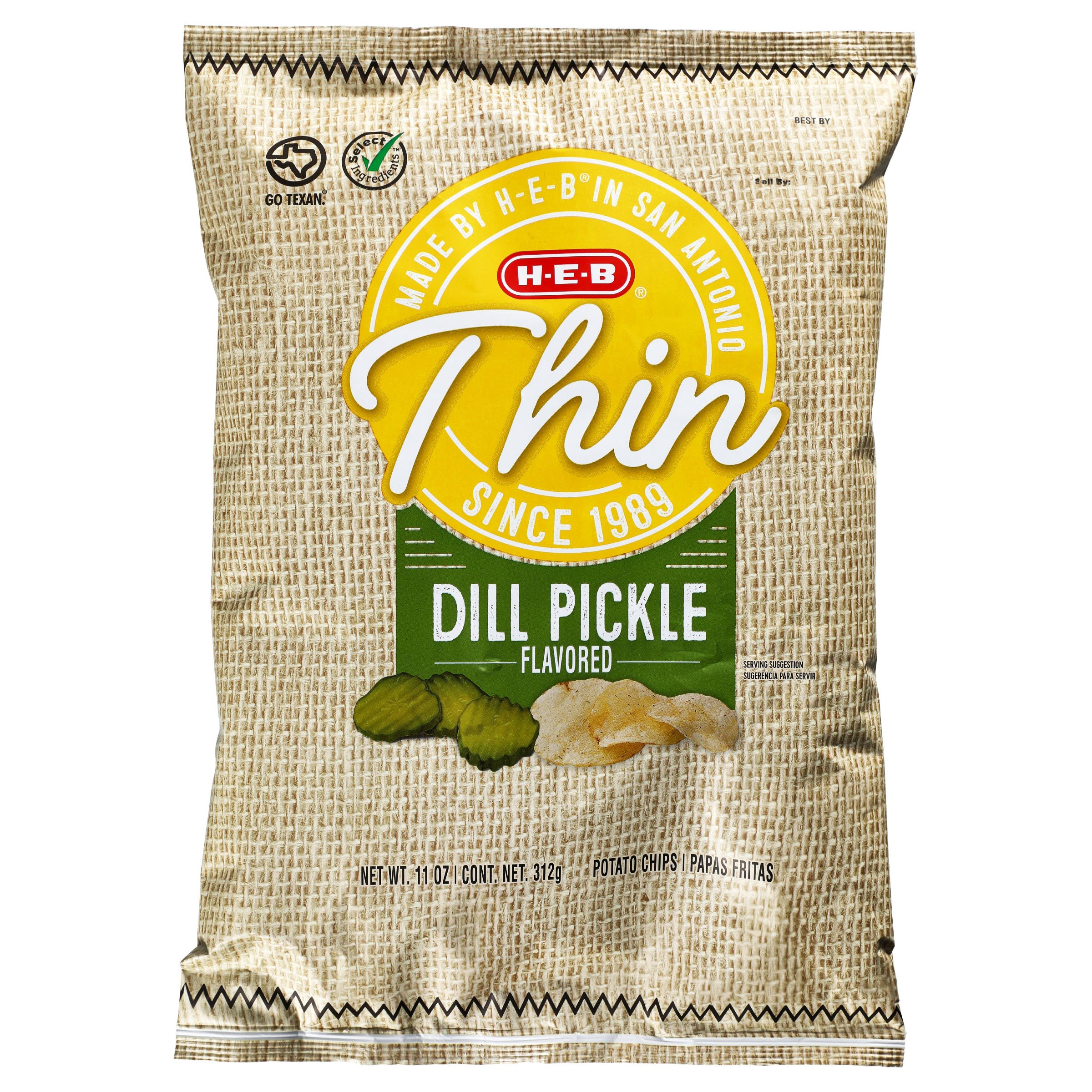 HEB Thin Dill Pickle Potato Chips Shop Chips at HEB