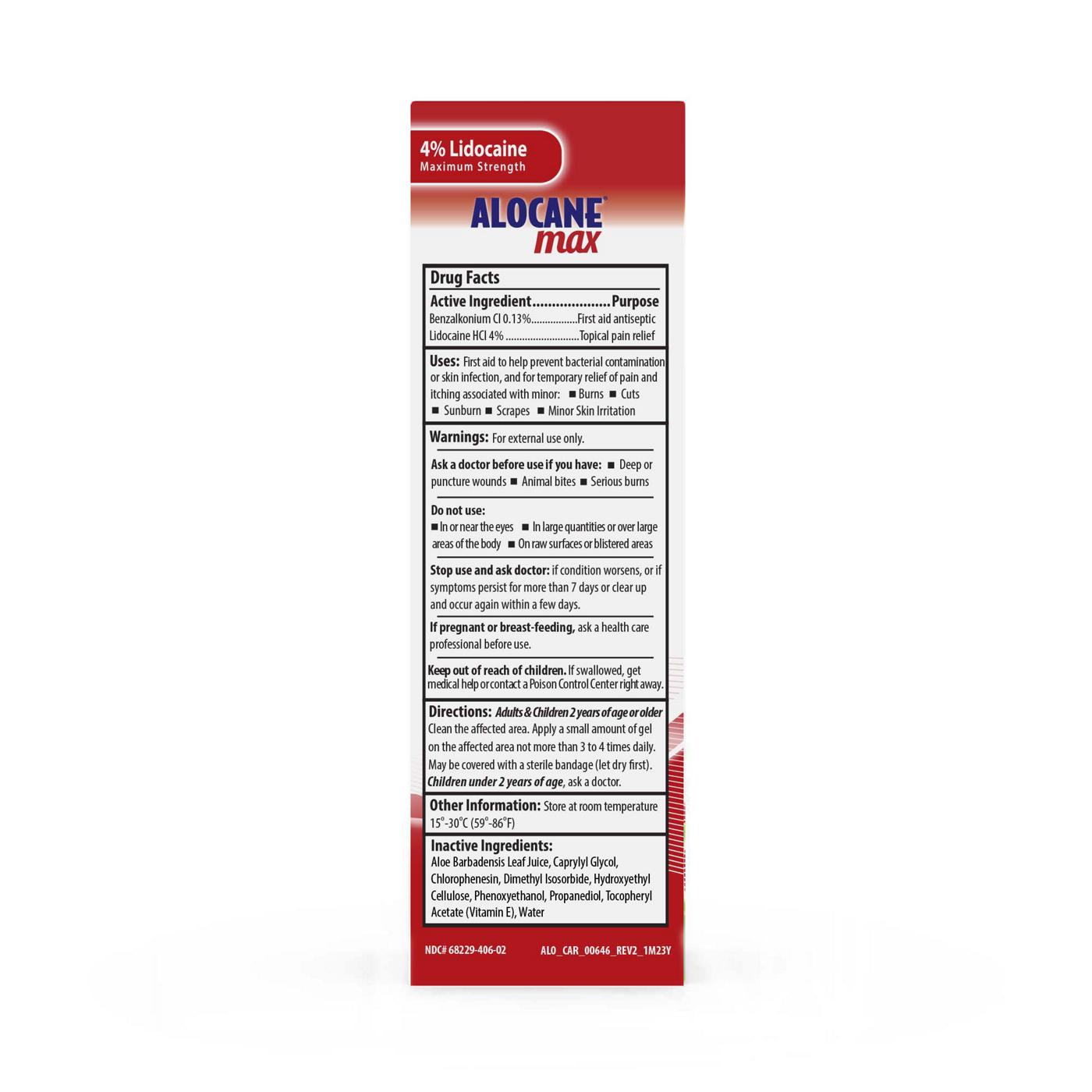 Alocane Max Emergency Burn Gel with Antiseptic - Maximum Strength; image 2 of 4