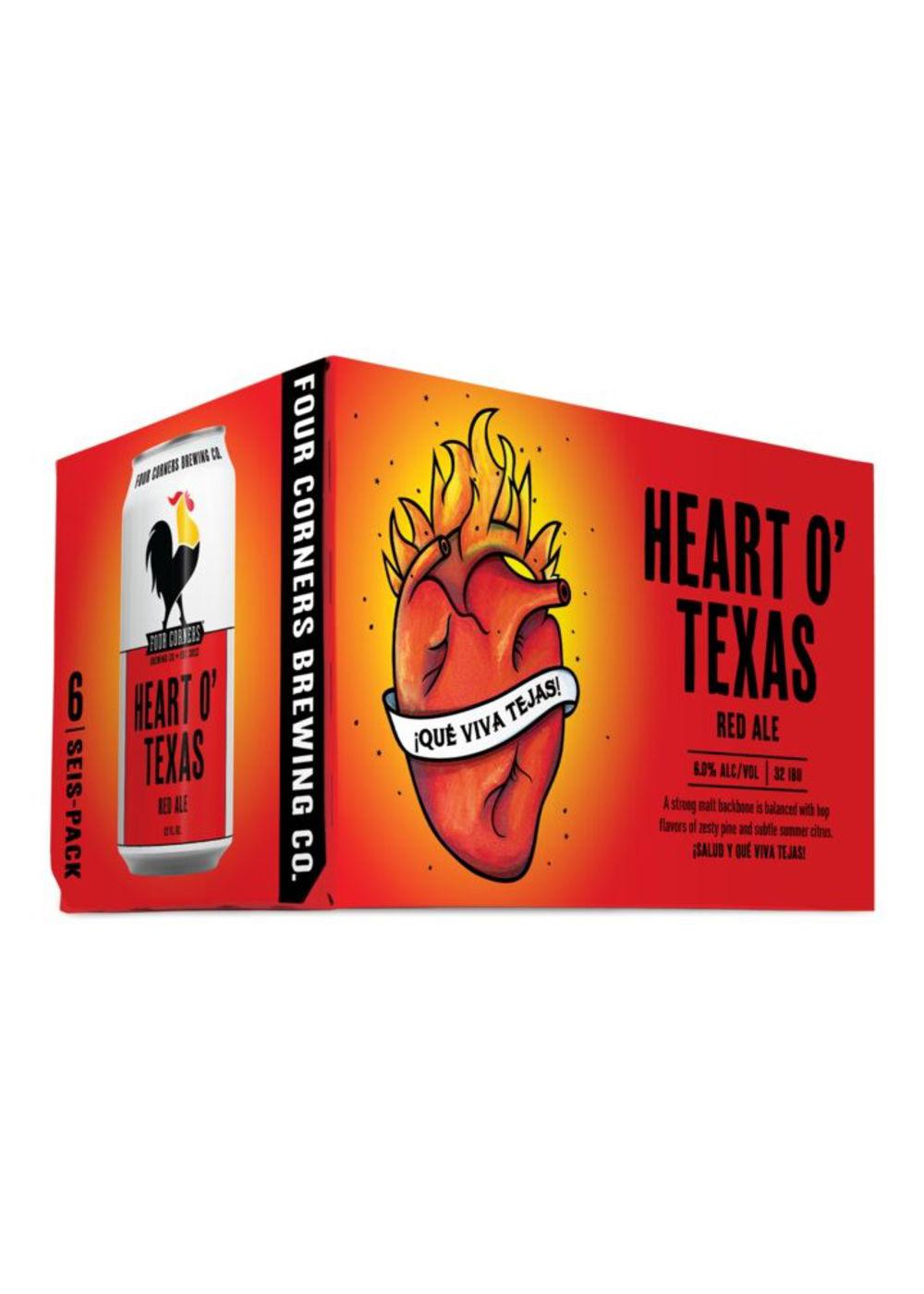 Four Corners Heart O' Texas Red Ale Craft Beer Cans 6 pk; image 1 of 4