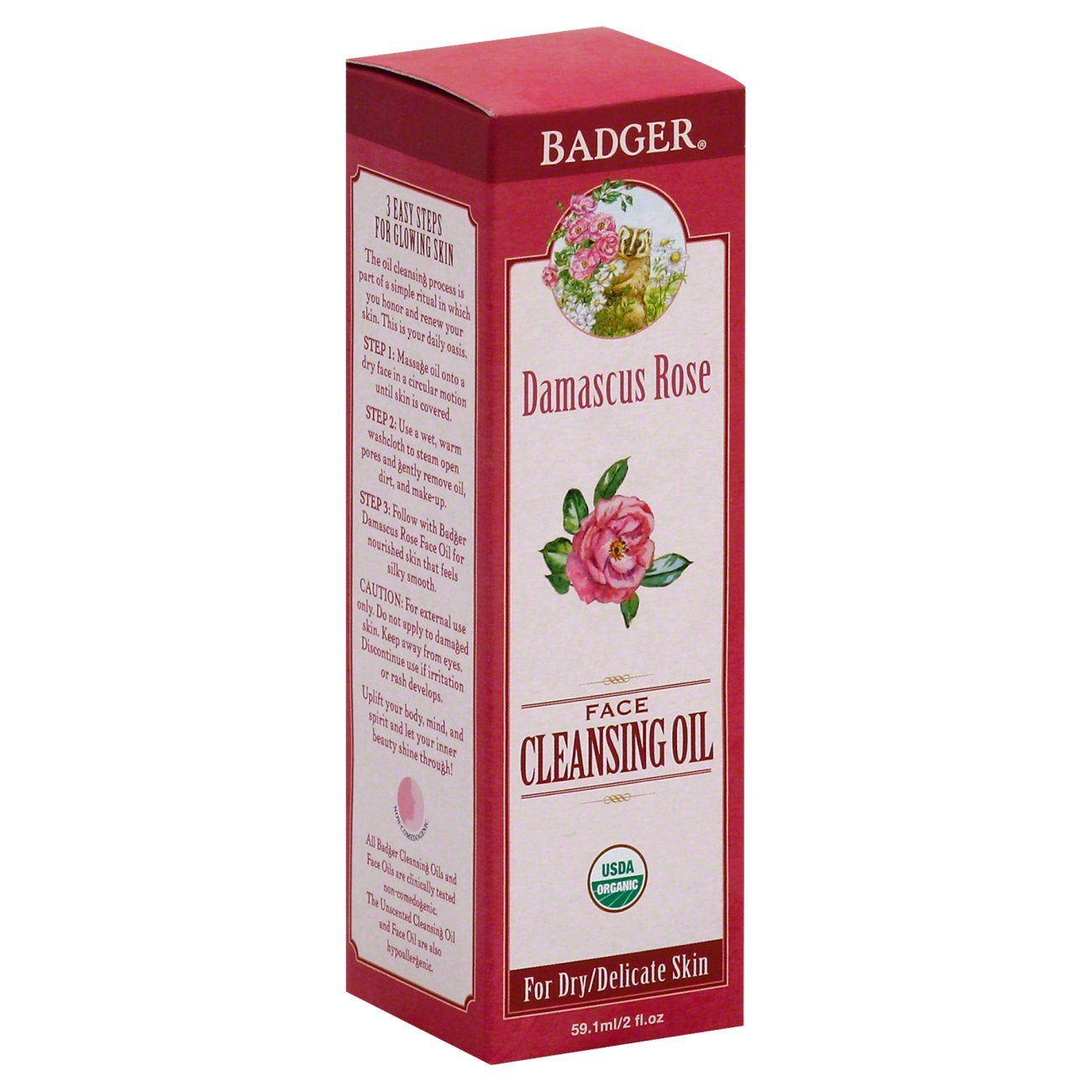 Badger Damascus Rose Face Cleansing Oil Shop Essential Oils at HEB