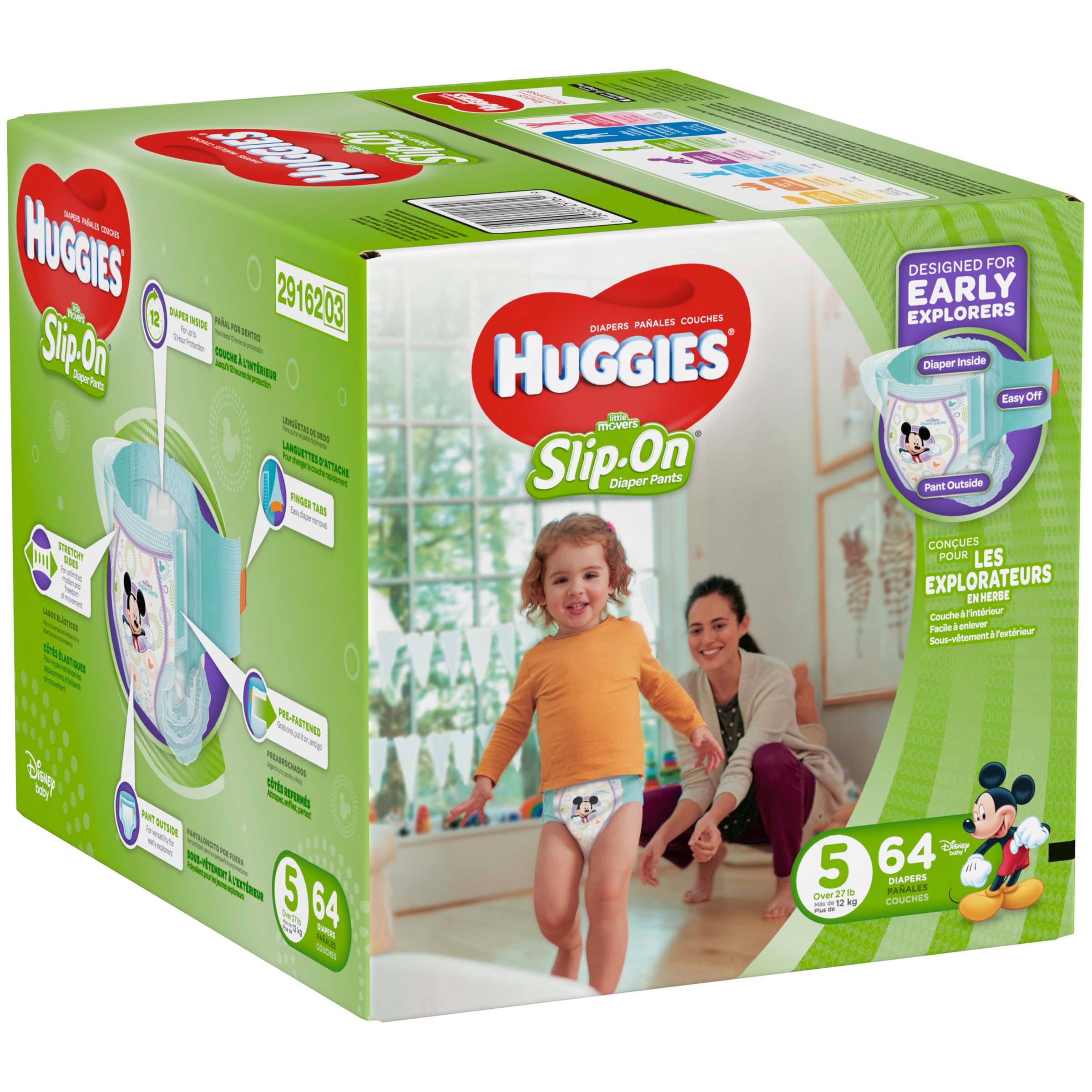 Huggies Little Movers SlipOn Diaper Pants 64 ct Shop Diapers at HEB