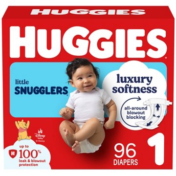 Huggies Little Snugglers Baby Diapers, Size 1 (8-14 lbs), 96 ct
