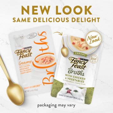 Fancy Feast Purina Lickable Wet Cat Food Broth Topper Creamy - Chicken and Vegetables