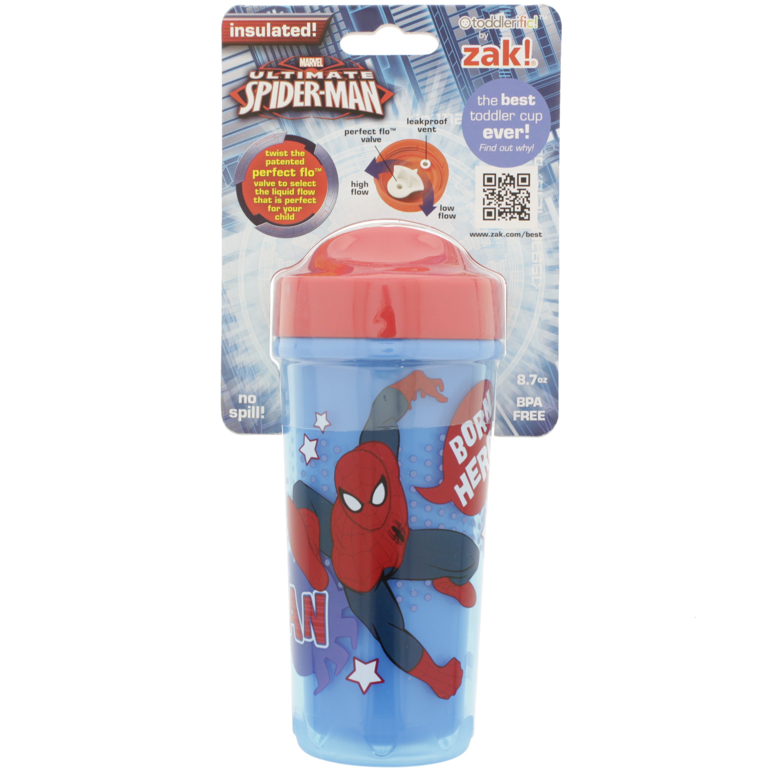  Zak Designs Marvel Spider-Man Kelso Toddler Cups For