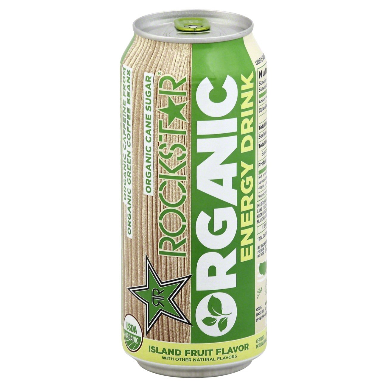Rockstar Energy Drink Organic Island Fruit, 15 Oz, 12 Pack
