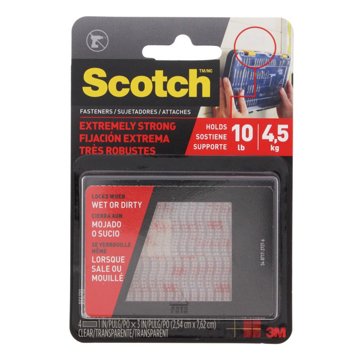 Scotch Extremely Strong Fasteners - Clear, 4 pk