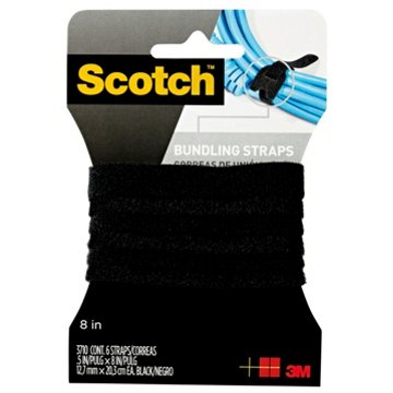 Scotch Bundling Straps Black, 6 pk