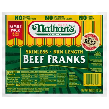 Nathan's Family Pack Skinless Beef Franks, 14 ct