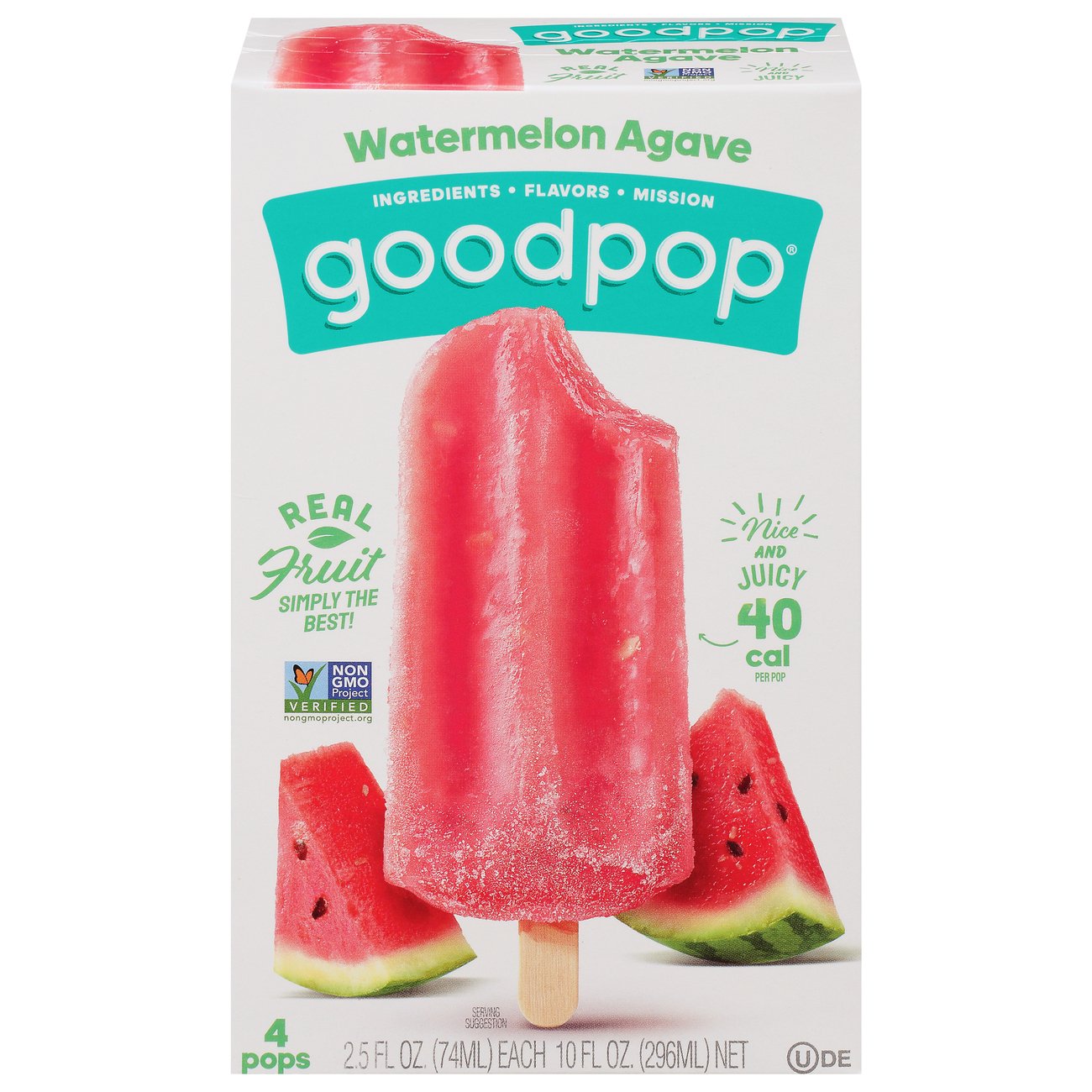 GoodPop No Added Sugar Watermelon Pops, 6 ct