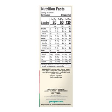 GoodPop No Added Sugar Watermelon Pops, 6 ct