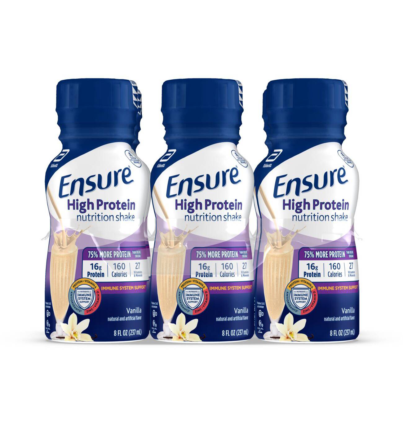 Ensure High Protein Nutrition Shakes 6 pk Bottles - Vanilla; image 1 of 9