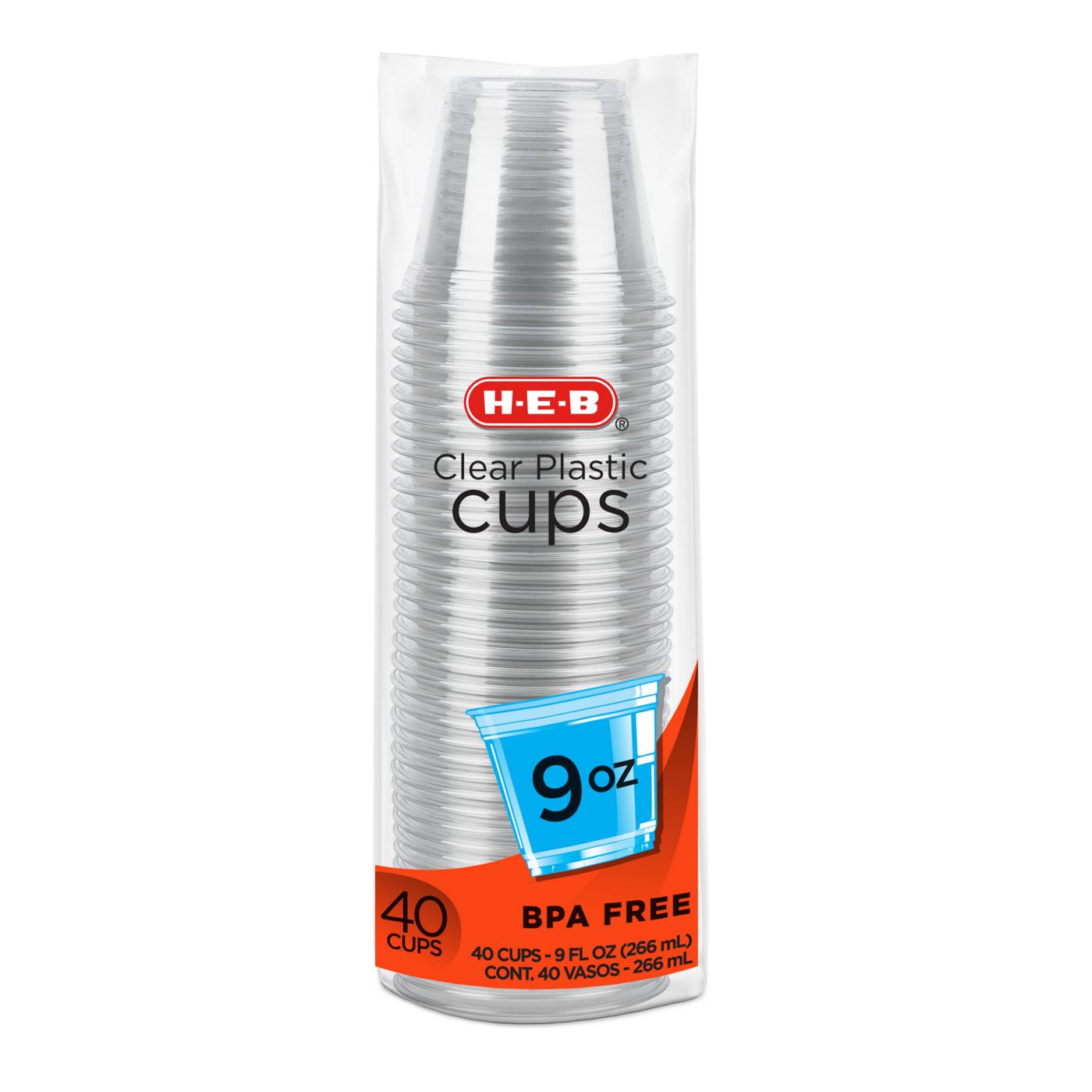 H-E-B 9 oz Clear Plastic Cups; image 1 of 4
