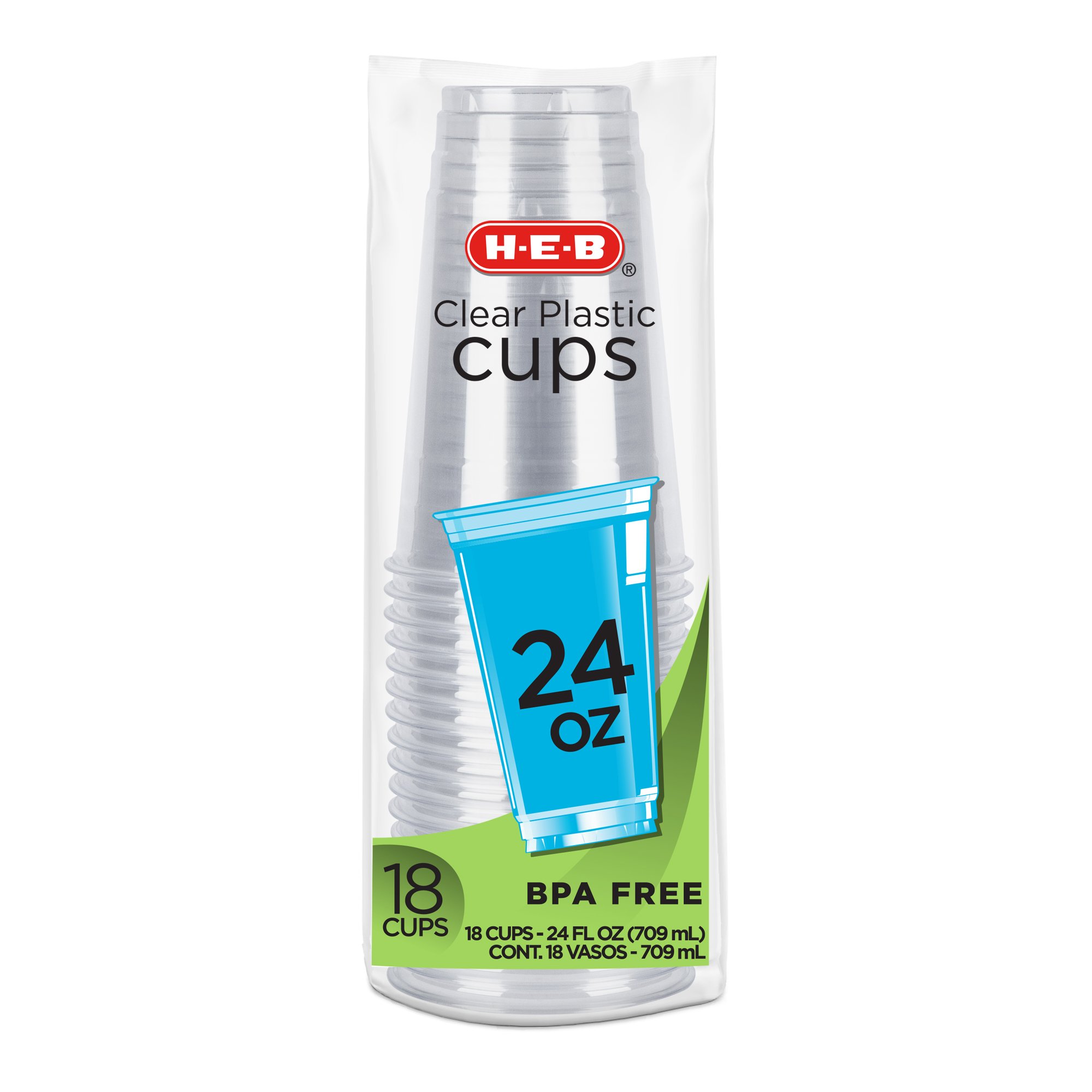 H-E-B 24 oz Clear Plastic Cups - Shop Drinkware at H-E-B