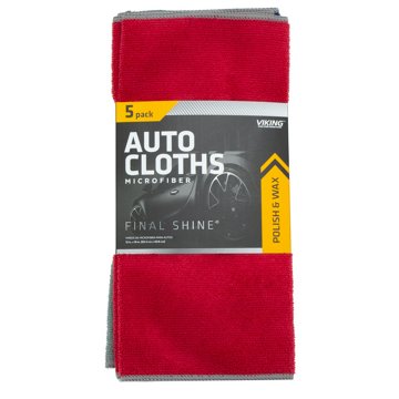Viking Final Shine Microfiber Polish & Wax Auto Cloths, 5 pk