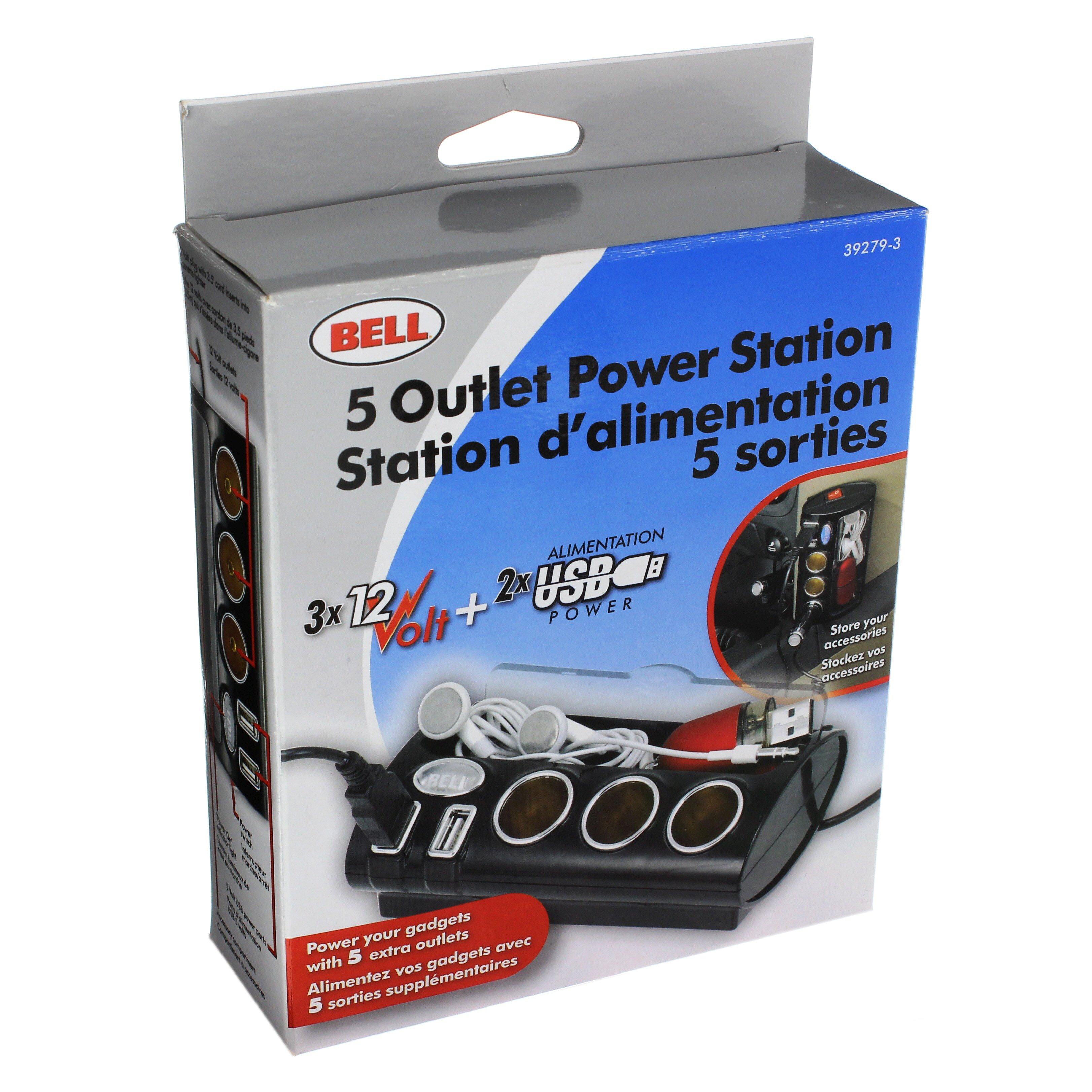 Bell Automotive 5 Outlet Power Station & Dash Mount Shop Car