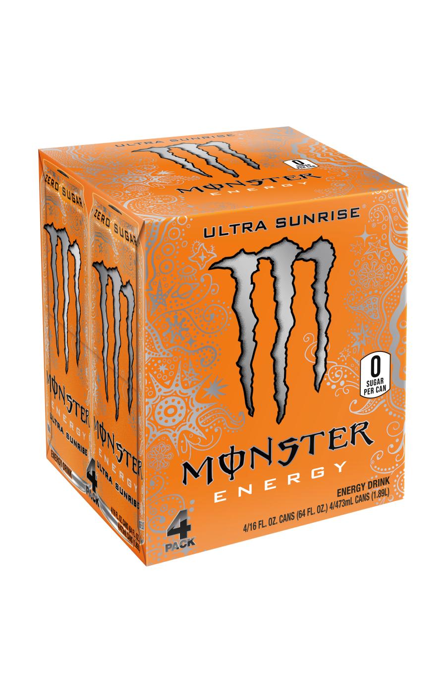 Monster Energy Ultra Sunrise, Sugar Free Energy Drink, 16 oz. Cans; image 1 of 2