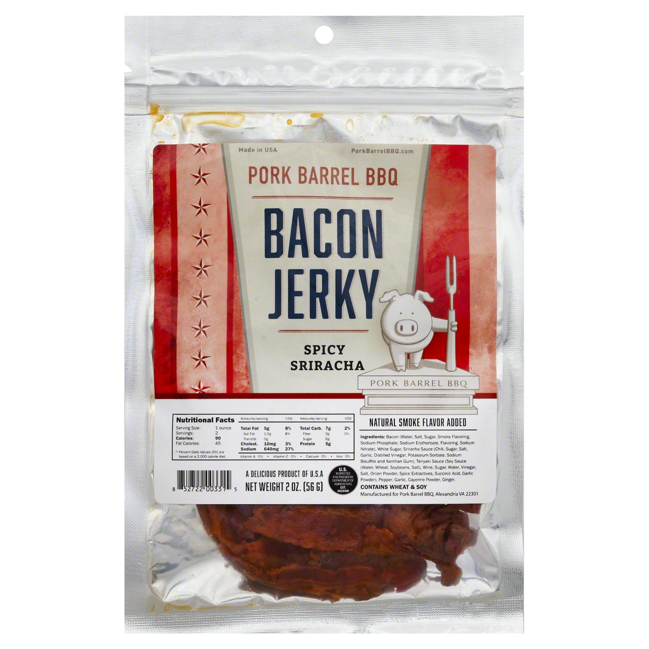 Pork Barrel BBQ Sriracha Bacon Jerky Shop Snacks & Candy at HEB