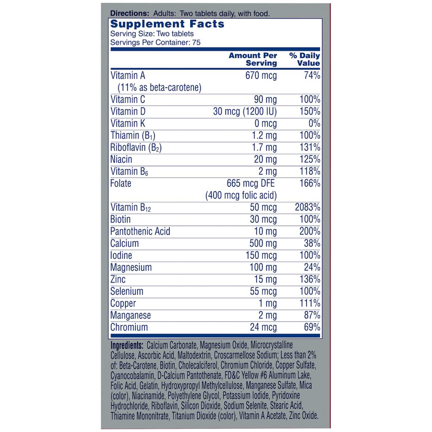 One A Day Proactive 65 Plus Vitamins; image 3 of 8