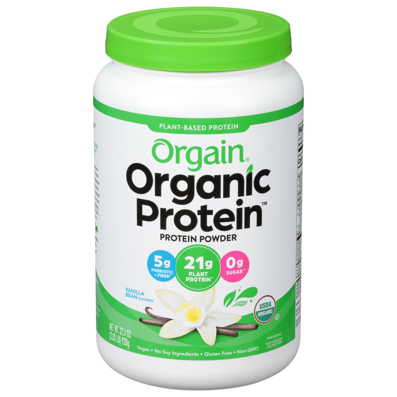 Orgain Organic Protein Plant Based Vanilla Bean Flavor Protein Powder