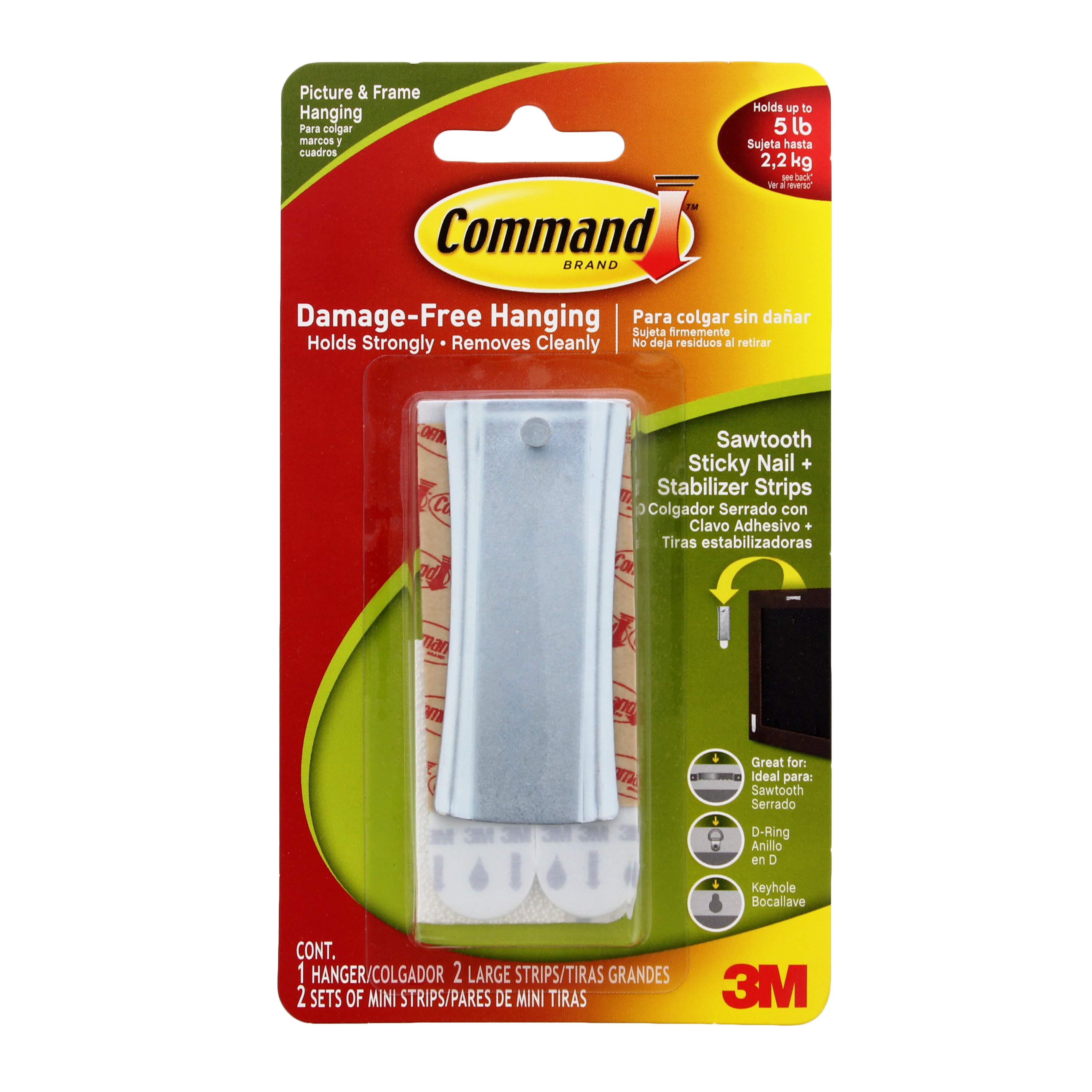Command Sawtooth Sticky Nail Picture & Frame Hanger - Shop Hooks & Picture  Hangers at H-E-B