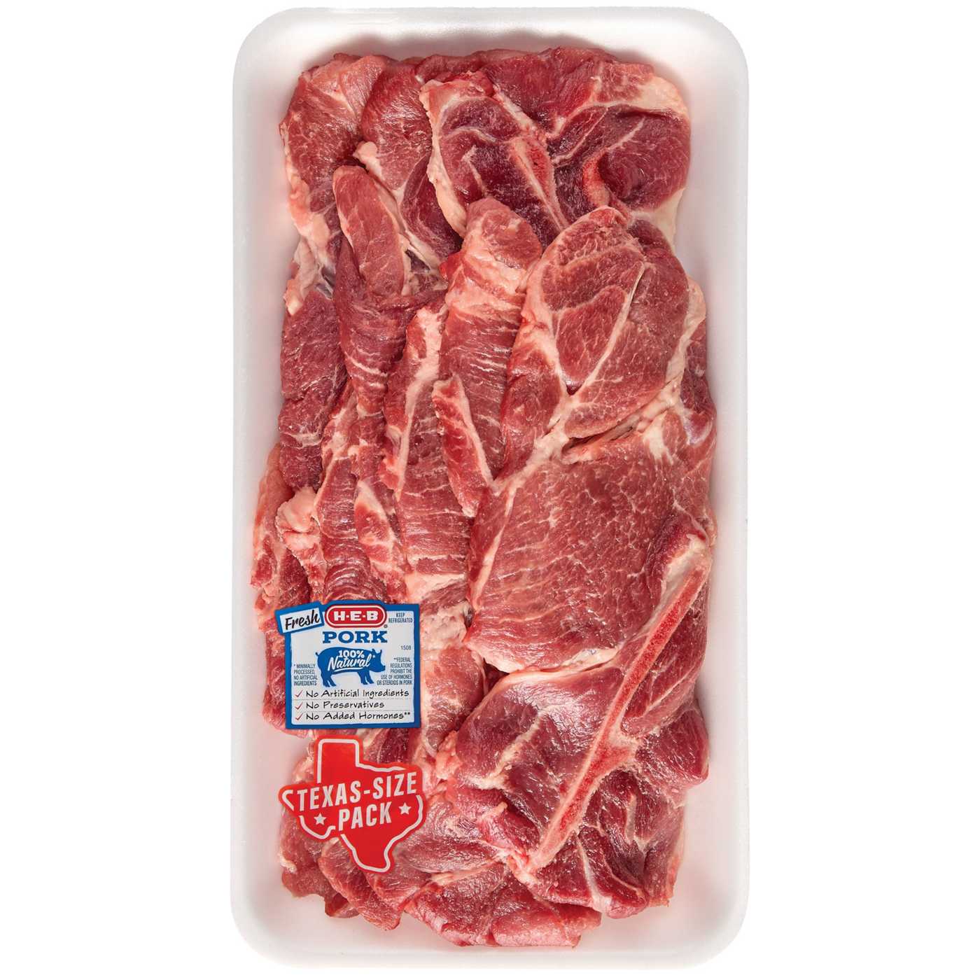 H-E-B Bone-in Pork Butt Steaks - Texas-Size Pack; image 1 of 2