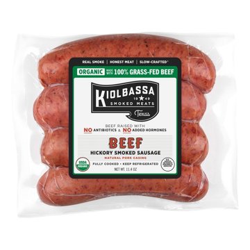 Kiolbassa Organic Grass-fed Beef Hickory Smoked Sausage, 4 ct, 11.4 oz