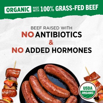 Kiolbassa Organic Grass-fed Beef Hickory Smoked Sausage, 4 ct, 11.4 oz