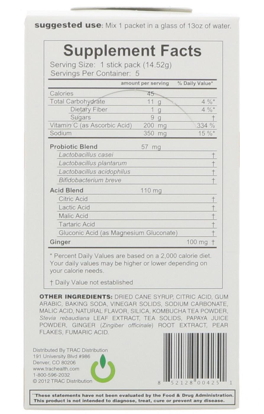 Trac Health Pear Ginger Kombucha Drink Mix Packets Shop Mixes