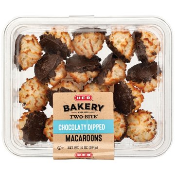 H-E-B Chocolatey Dipped Macaroons, 10 oz