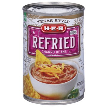 H-E-B Texas Style Refried Charro Beans, 16 oz