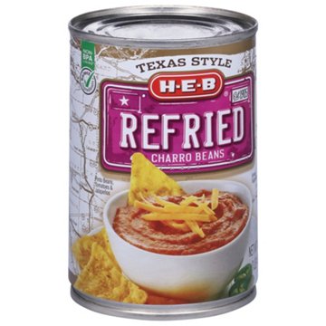 H-E-B Texas Style Refried Charro Beans, 16 oz
