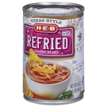 H-E-B Texas Style Refried Charro Beans, 16 oz
