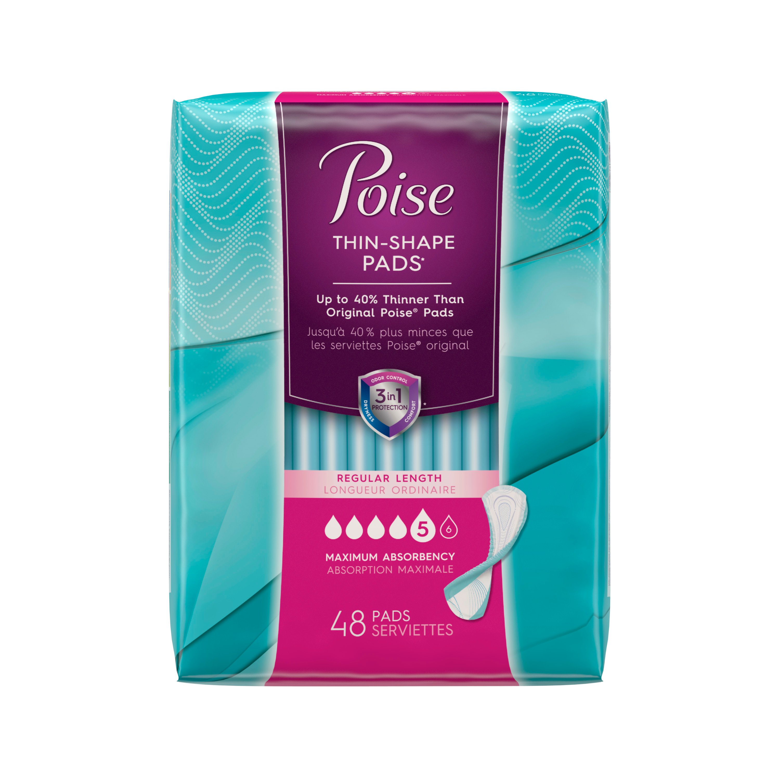 Poise Maximum Absorbency Unscented Regular Ultra Thin Pads Shop Incontinence at HEB