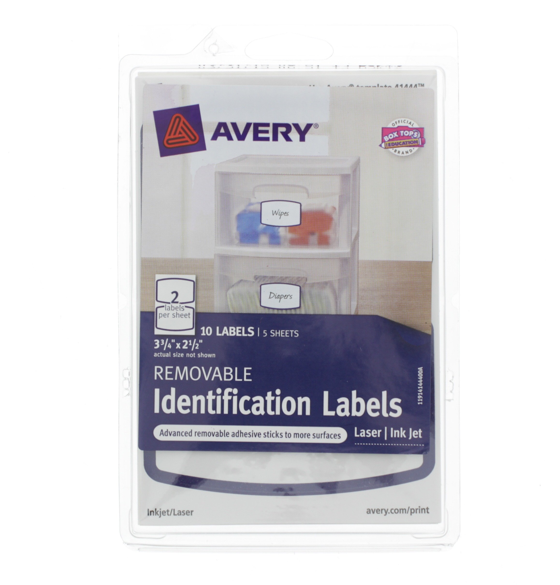 Avery Removable Identification Labels 33/4" X 21/2" Shop Dividers